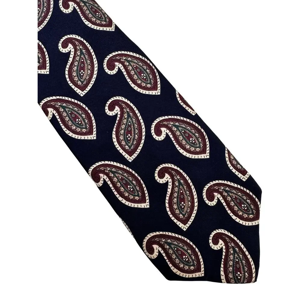 Vintage Pair of Paisley Lands End Silk Neckties